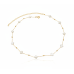 Colar choker com madre perola trevo e bolinhas diamantadas